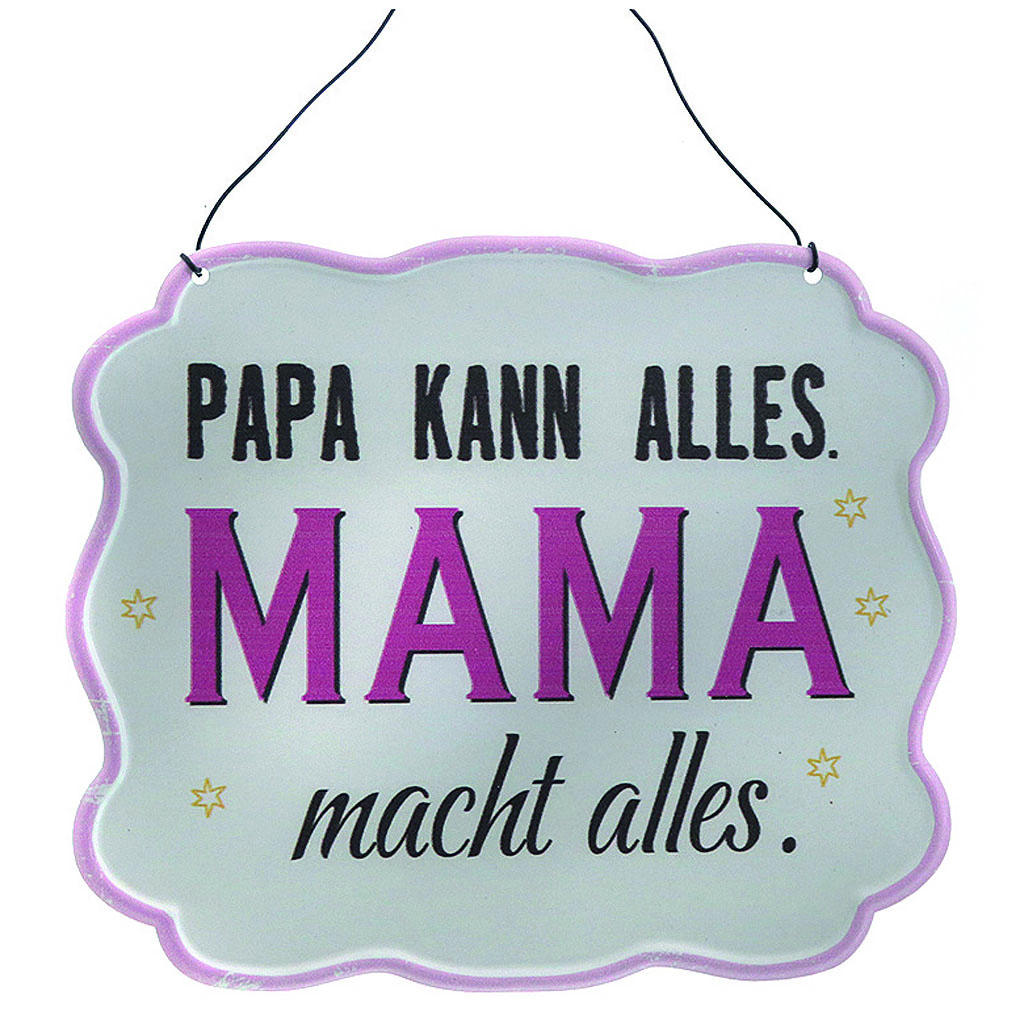 Schild "Papa/Mama" 21x17,5cm