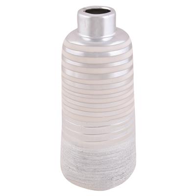Vase Porzellan silber/weiß 22cm