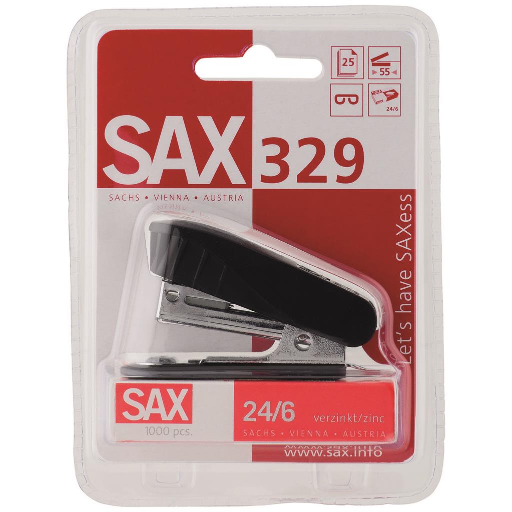 SAX 329 Hefter Beta Line, schw, 20 Blatt inkl. 24/6 Klammern