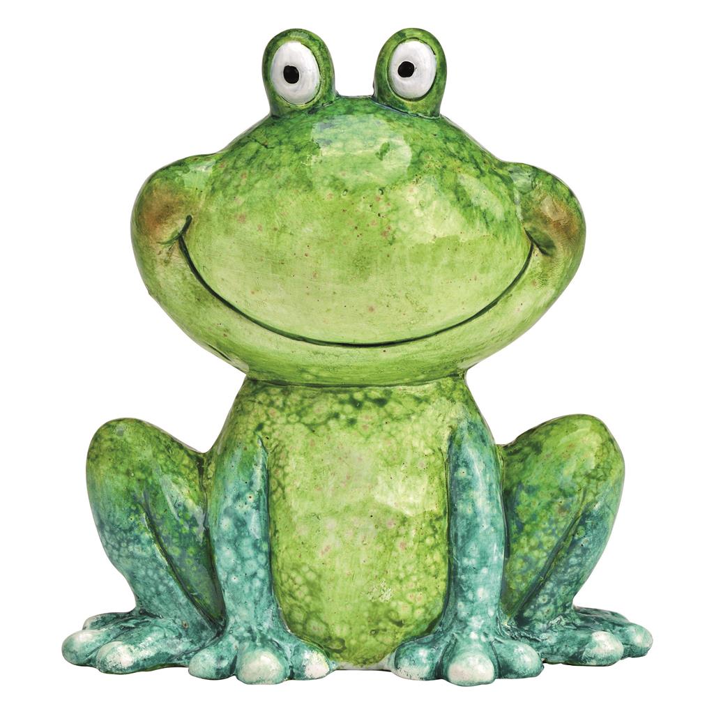 Frosch Keramik, grün 12x13x7cm