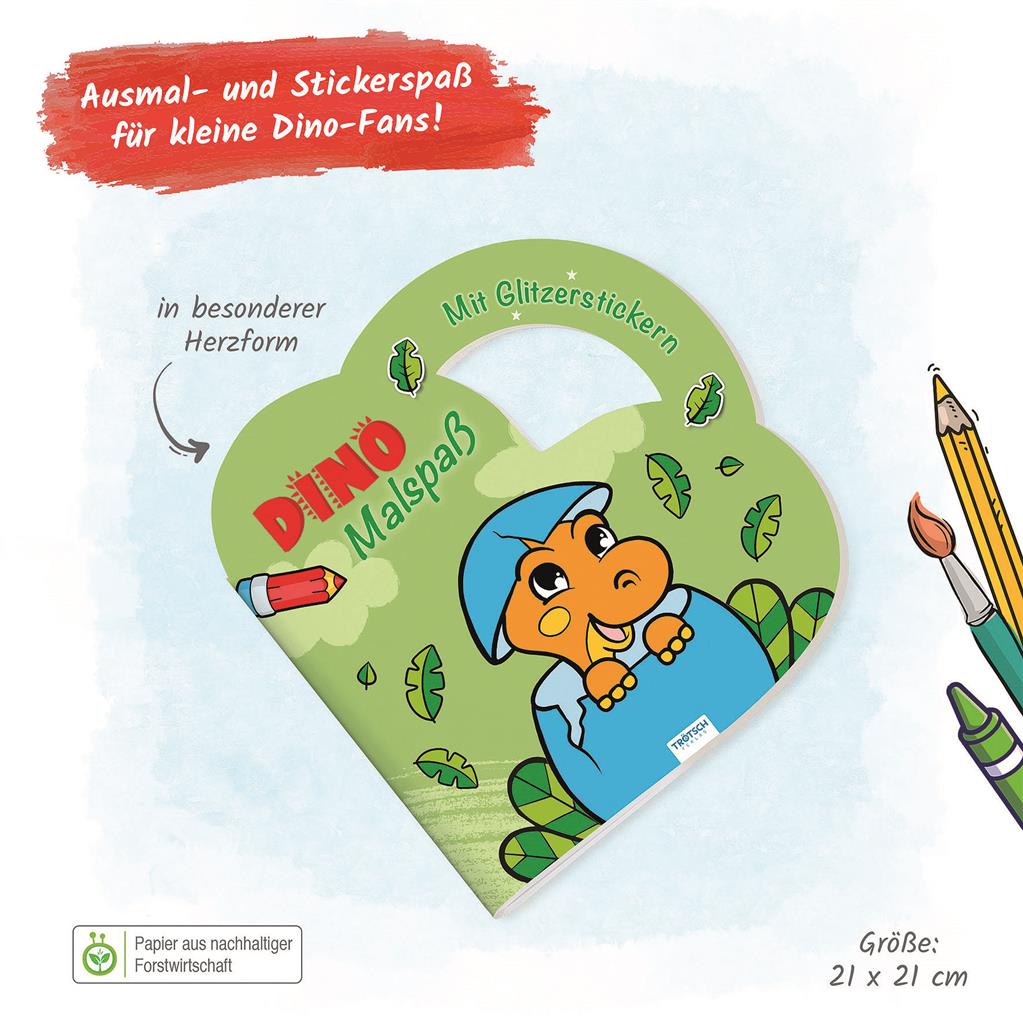 Glitzer-Sticker-Malbuch "Dino Malspaß"