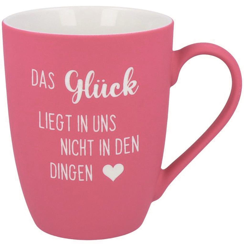 Soft-Touch Tasse "Das Glück liegt in uns"