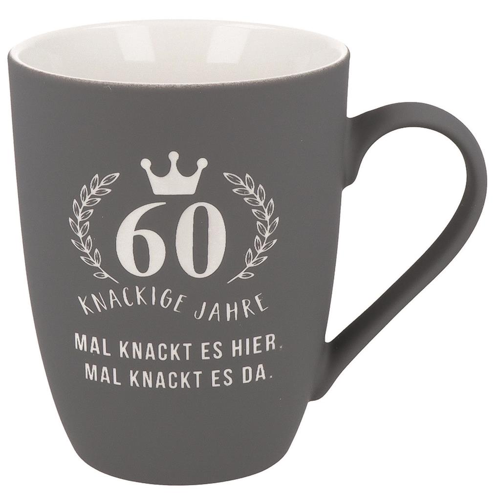 Soft-Touch Tasse "60 knackige Jahre"