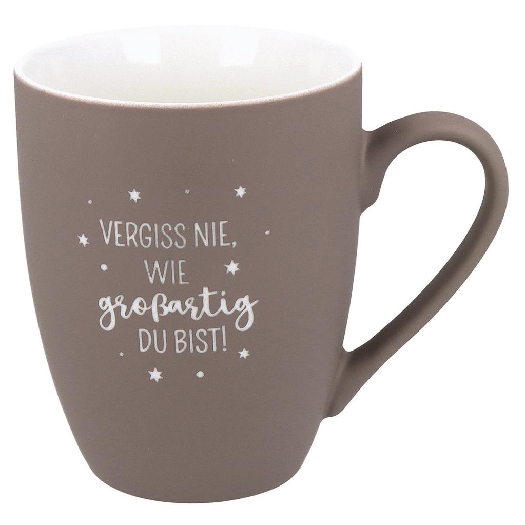 Soft-Touch Tasse "Vergiss nie, ...