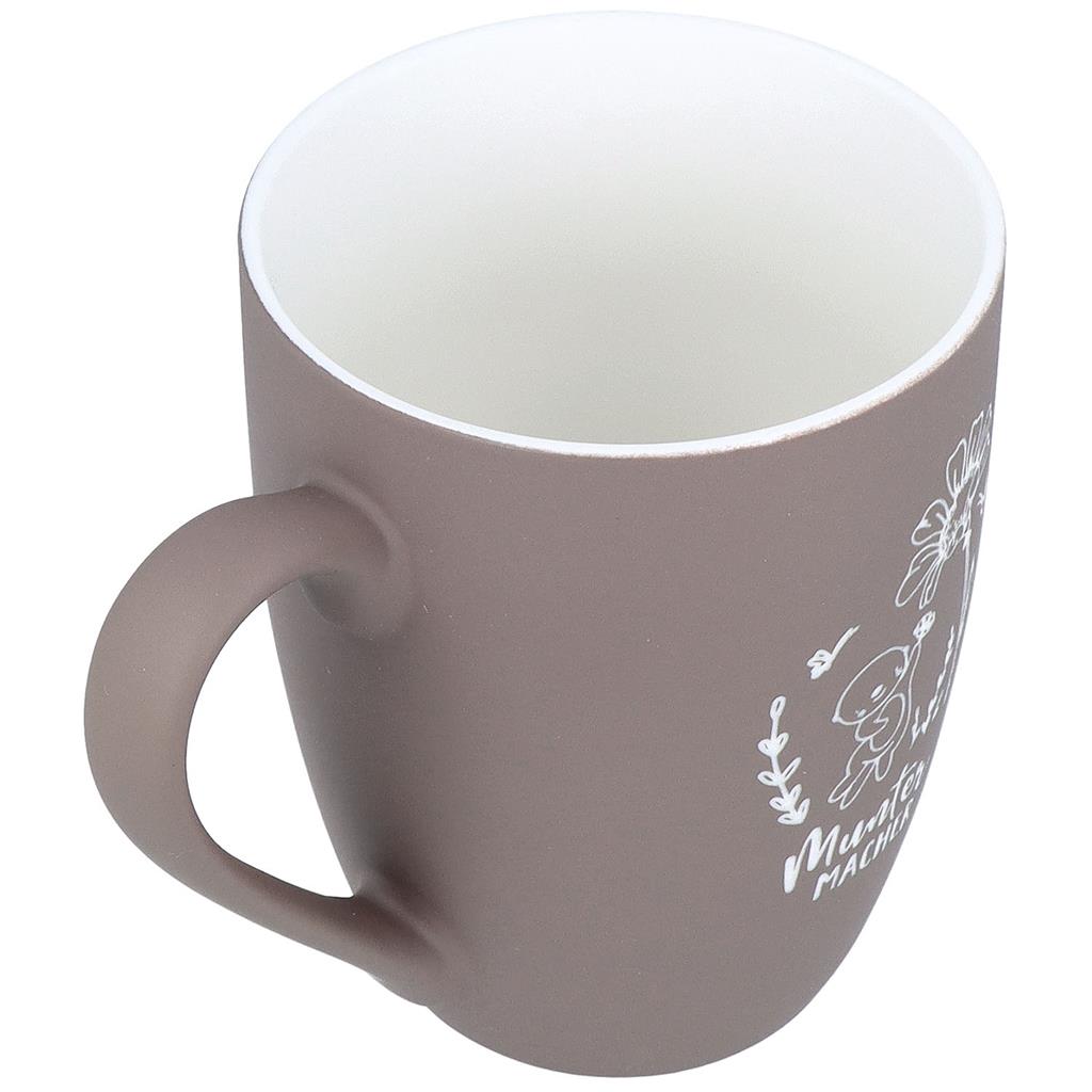 Soft-Touch Tasse "Munter Macher"