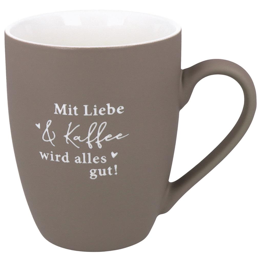 Soft-Touch Tasse "Mit Liebe & Kaffee"