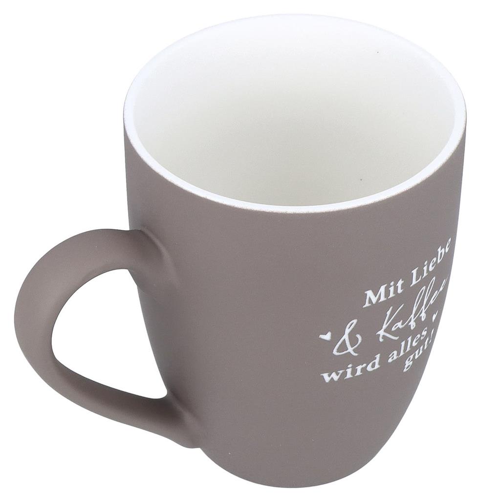 Soft-Touch Tasse "Mit Liebe & Kaffee"