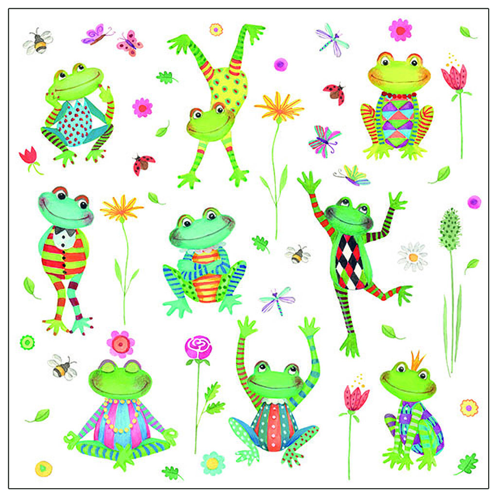 Servietten 20er Happy Frogs, 33cm