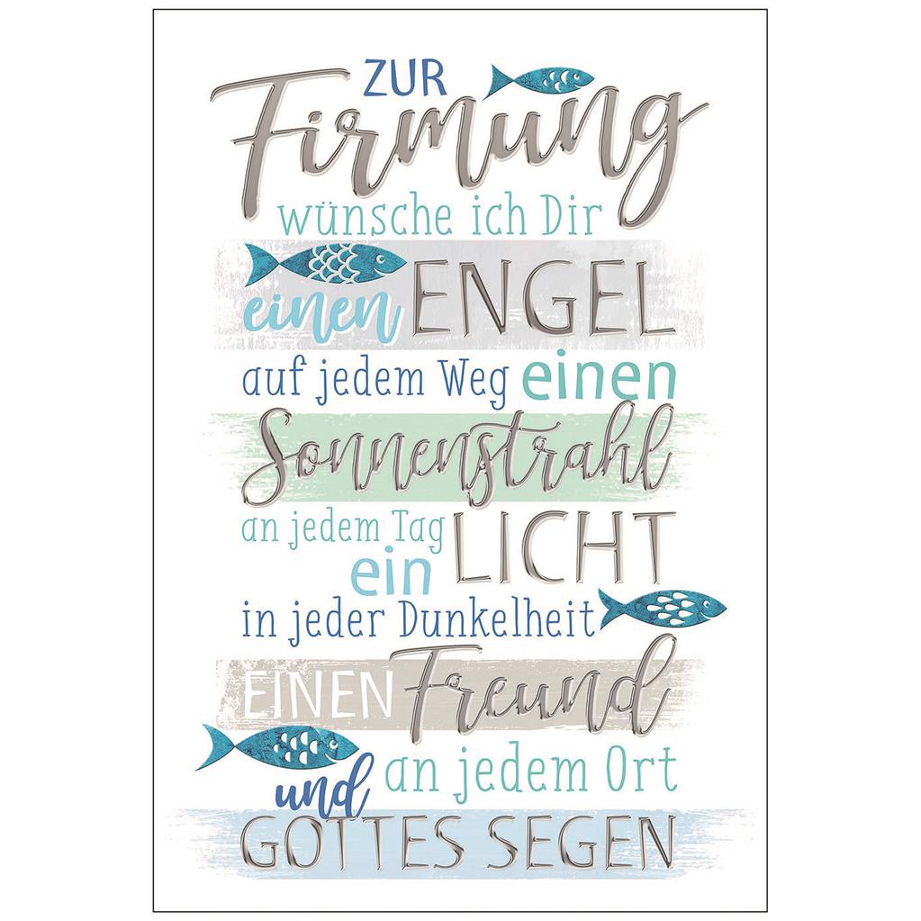 Bil. Firmung Spruch mit Fische