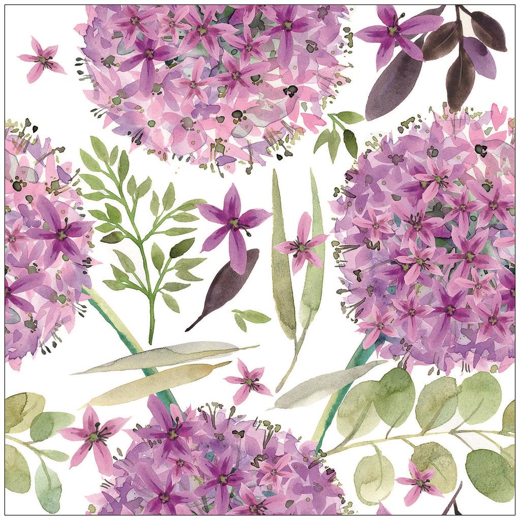 Servietten 20er Purple vintage flowers, 33cm