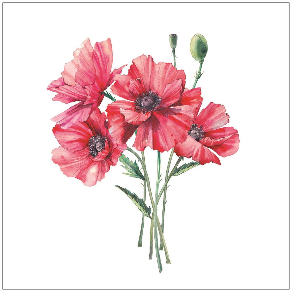 Servietten 20er Poppy, 33cm