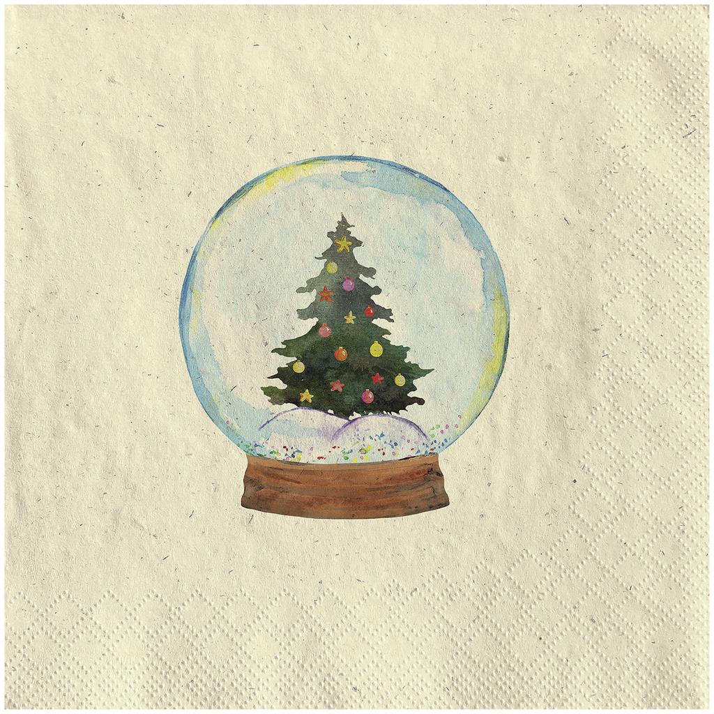 Servietten 20er Magic snow globe, 33cm