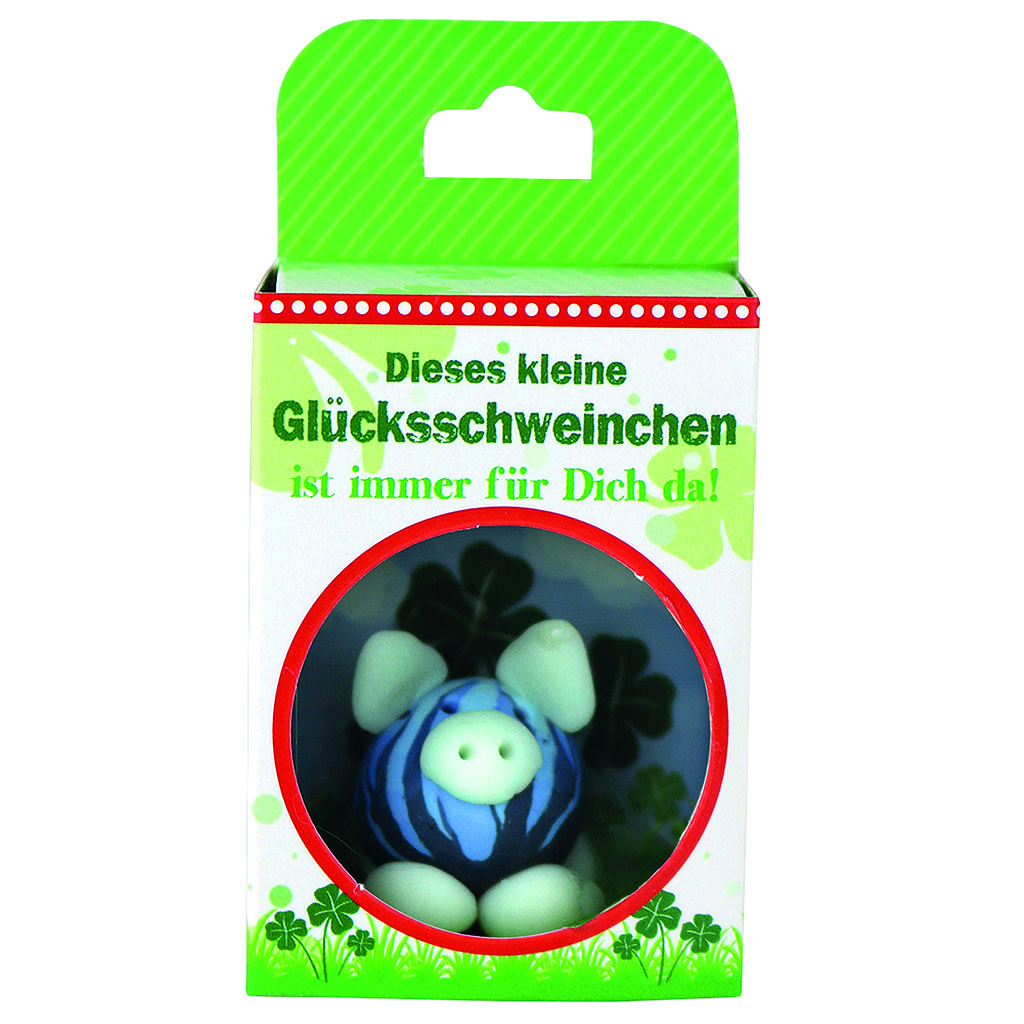 Glücksschweinchen in Box "Viel Glück"