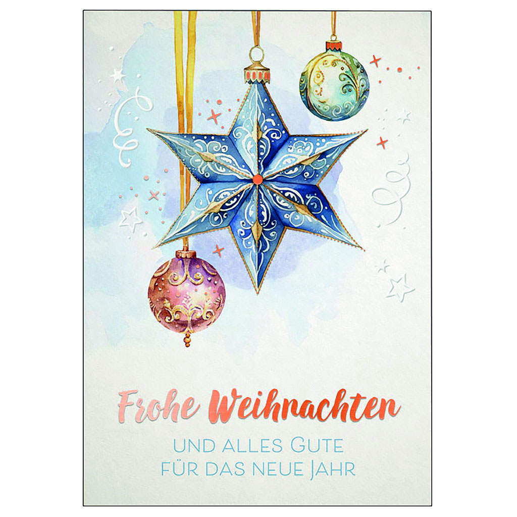 Bil. Frohe Weihnachten Kugel/Stern