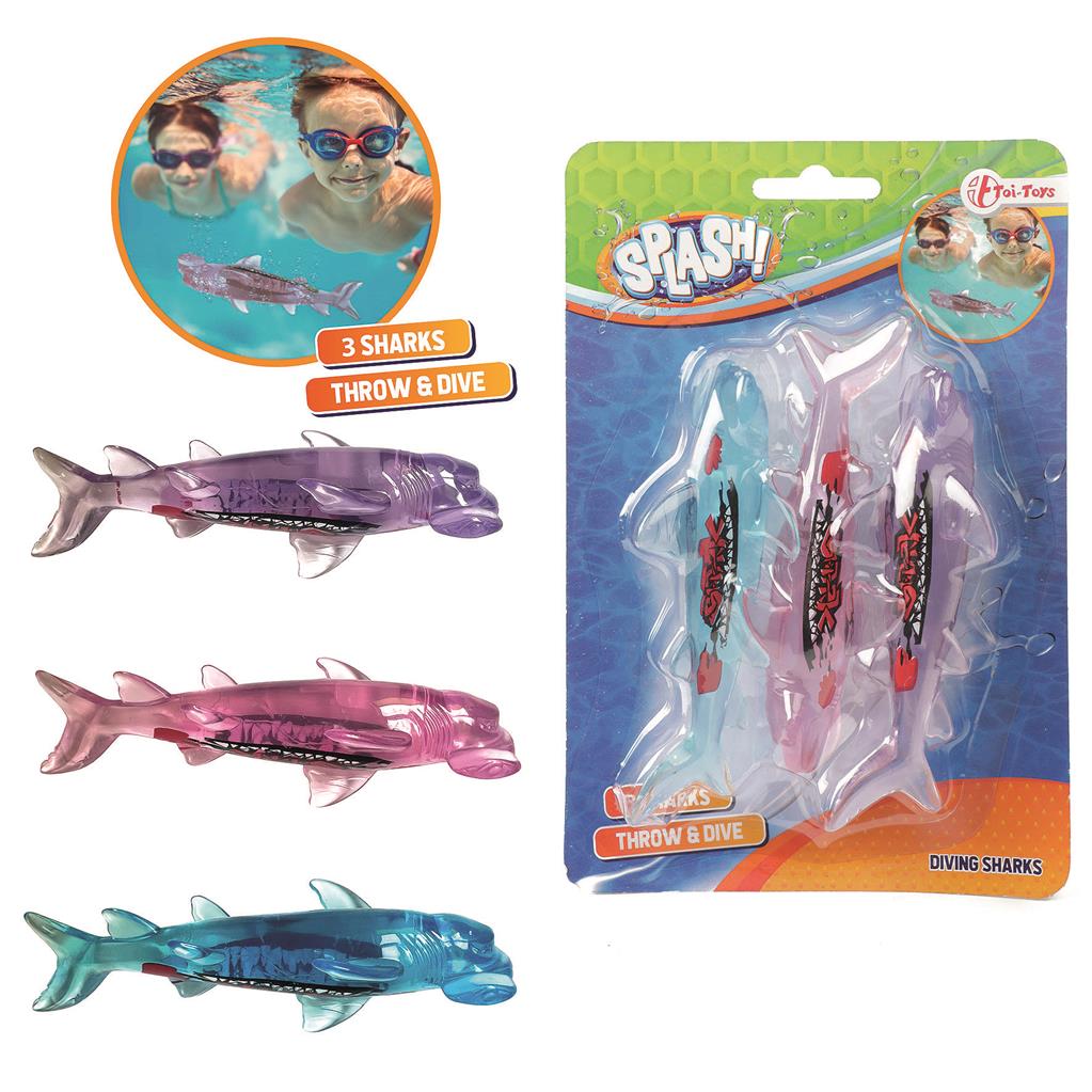 Tauchfische "Splash" Hai, 3er