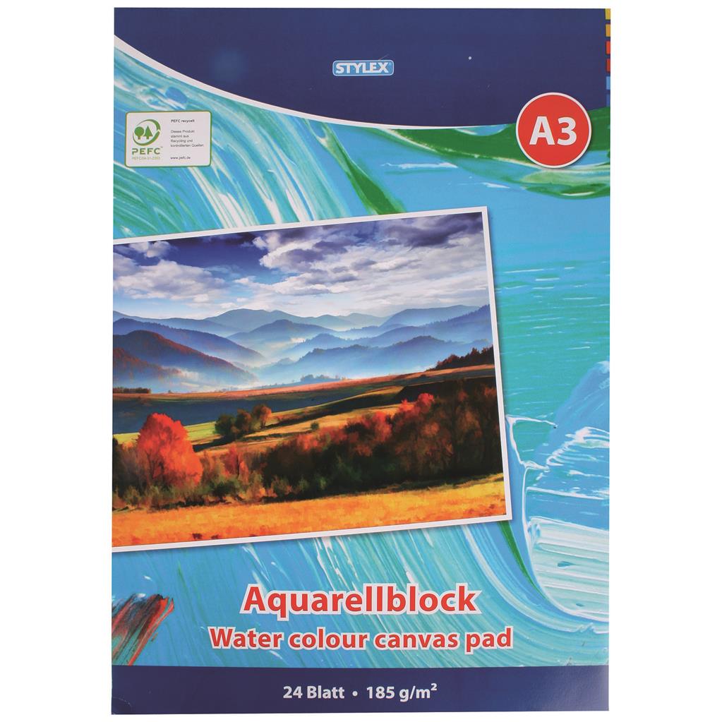 Aquarellblock, A3, 24 Blatt, 185g