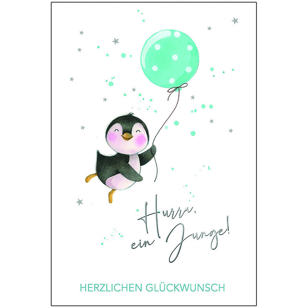 Bil. Ereignis Pinguin mit Luftballon