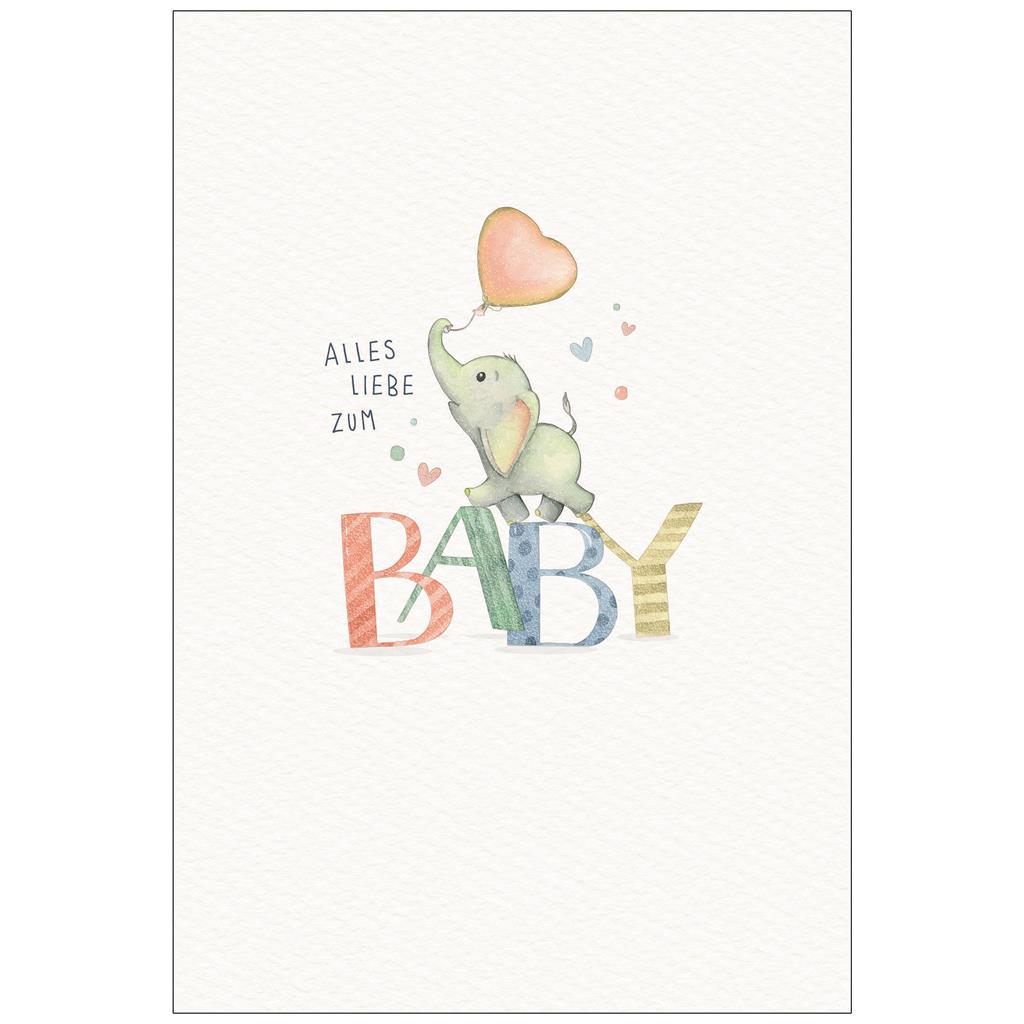 Bil. Geburt Baby Elefant/Herz