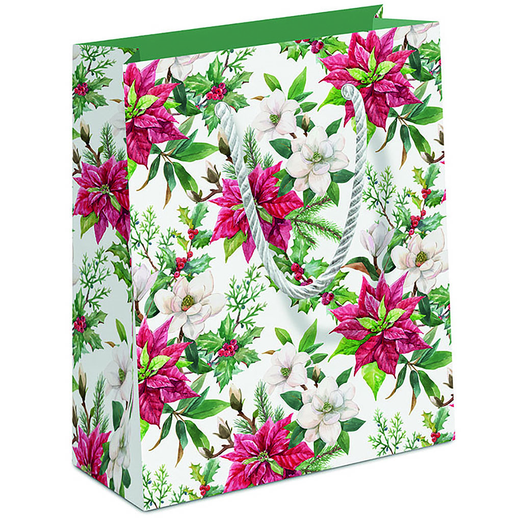 Geschenktasche "Christmas florals" mittel