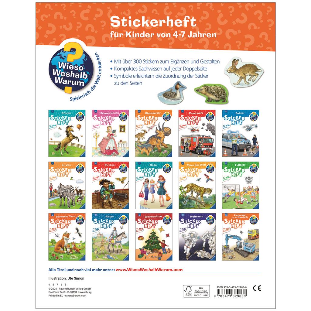 Rav. WWW Stickerheft: Heimische Tiere