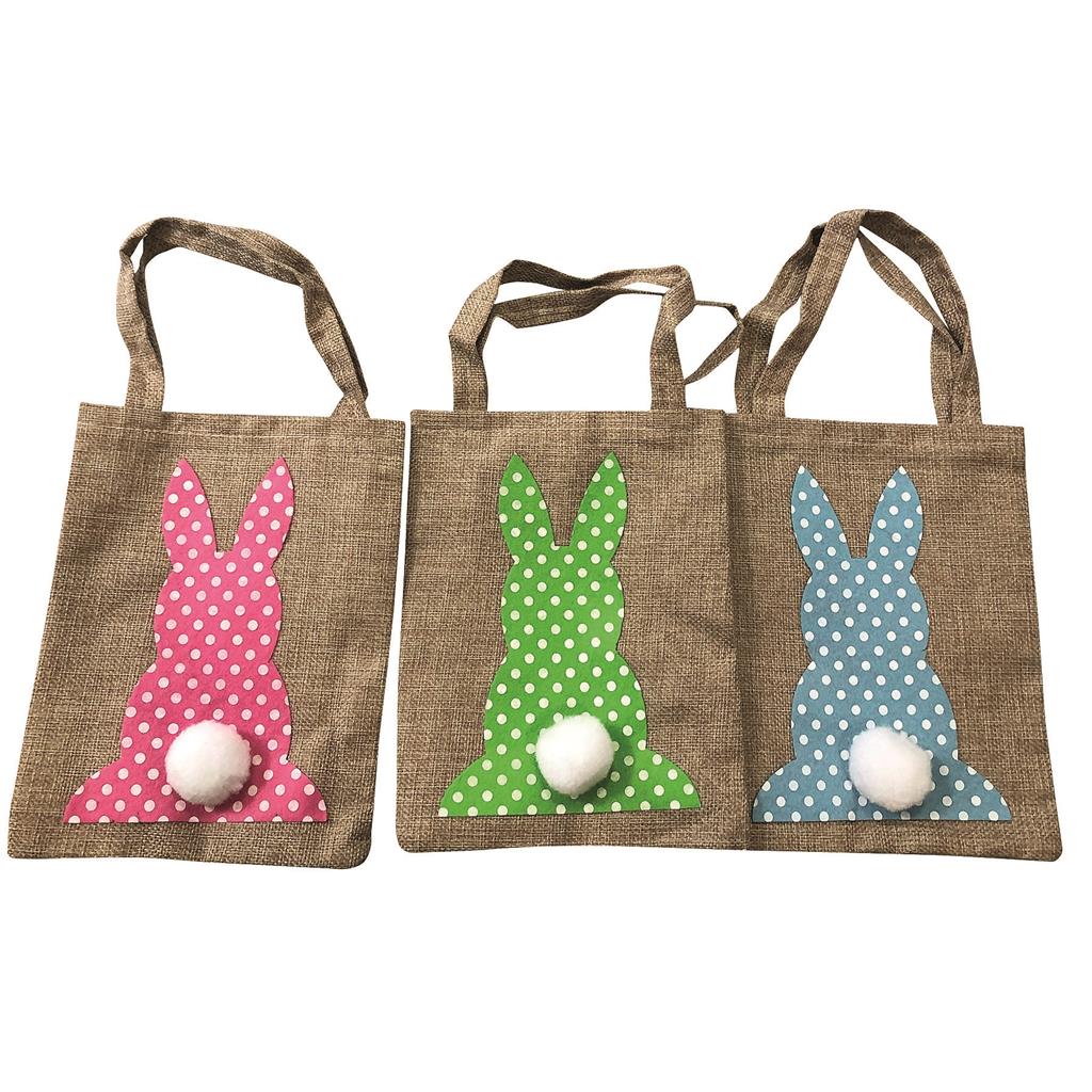 Tasche Jute Hase mit Henkel, 22x17cm