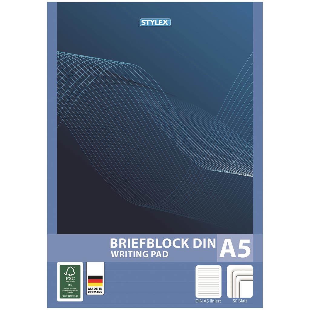 Briefblock, DIN A5, liniert, FSC