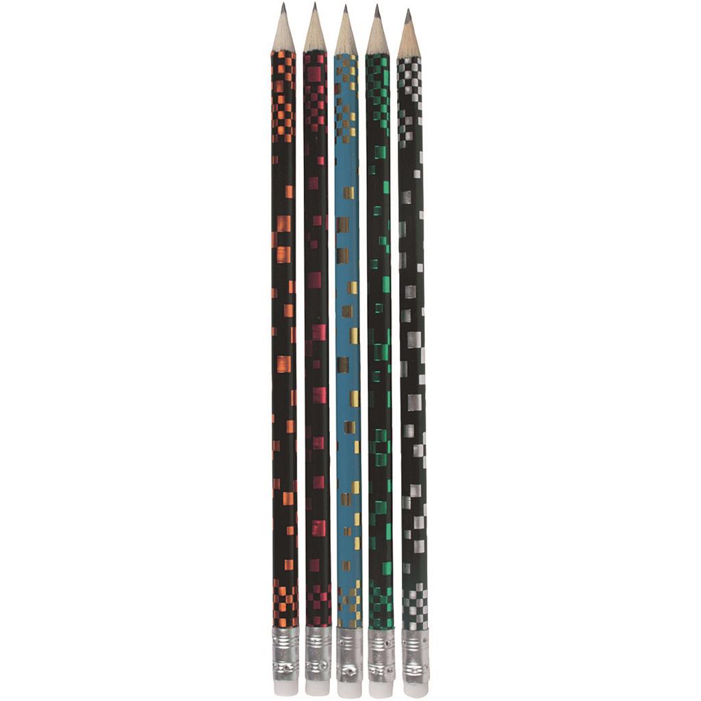 5er Bleistifte mit Radiergummi