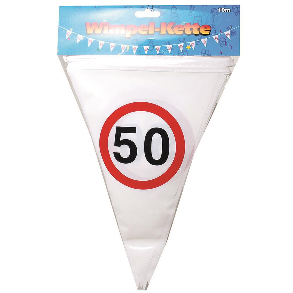 Wimpel-Girlande "50" 10m