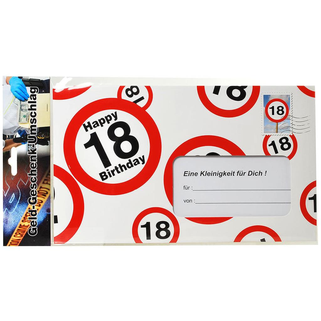 Umschlag für Geldgeschenk "18"