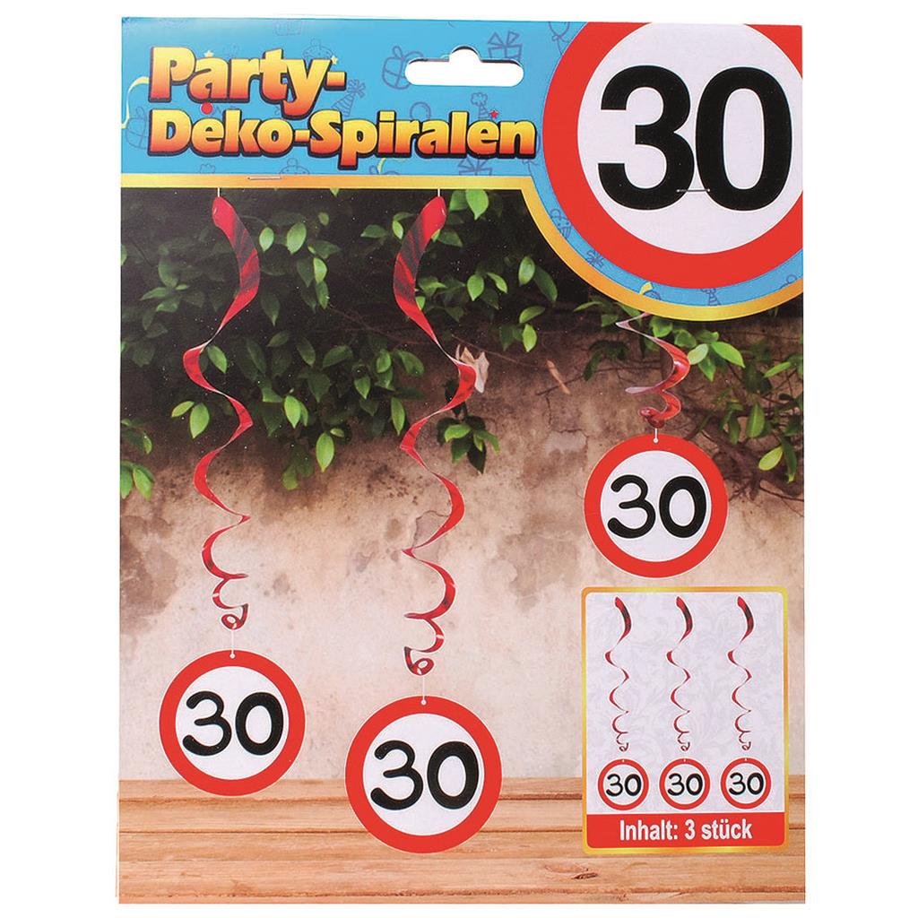 Party-Spiralen "30" 3-teilig