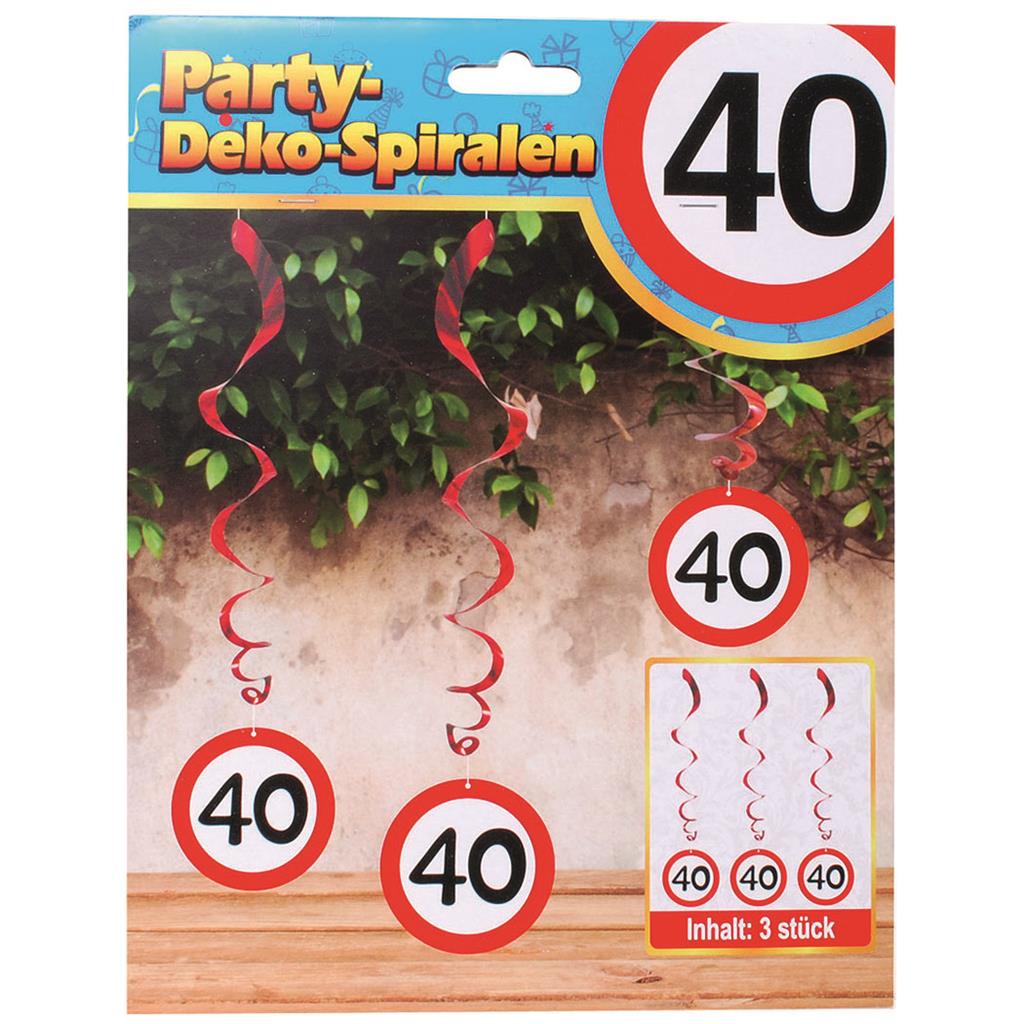 Party-Spiralen "40" 3-teilig