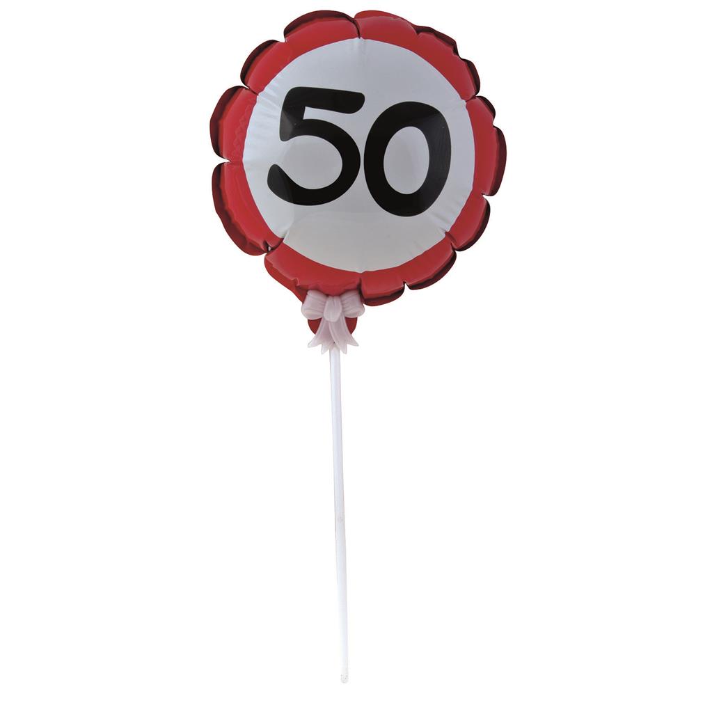 Ballon selbstaufblasend "50" 3-teilig