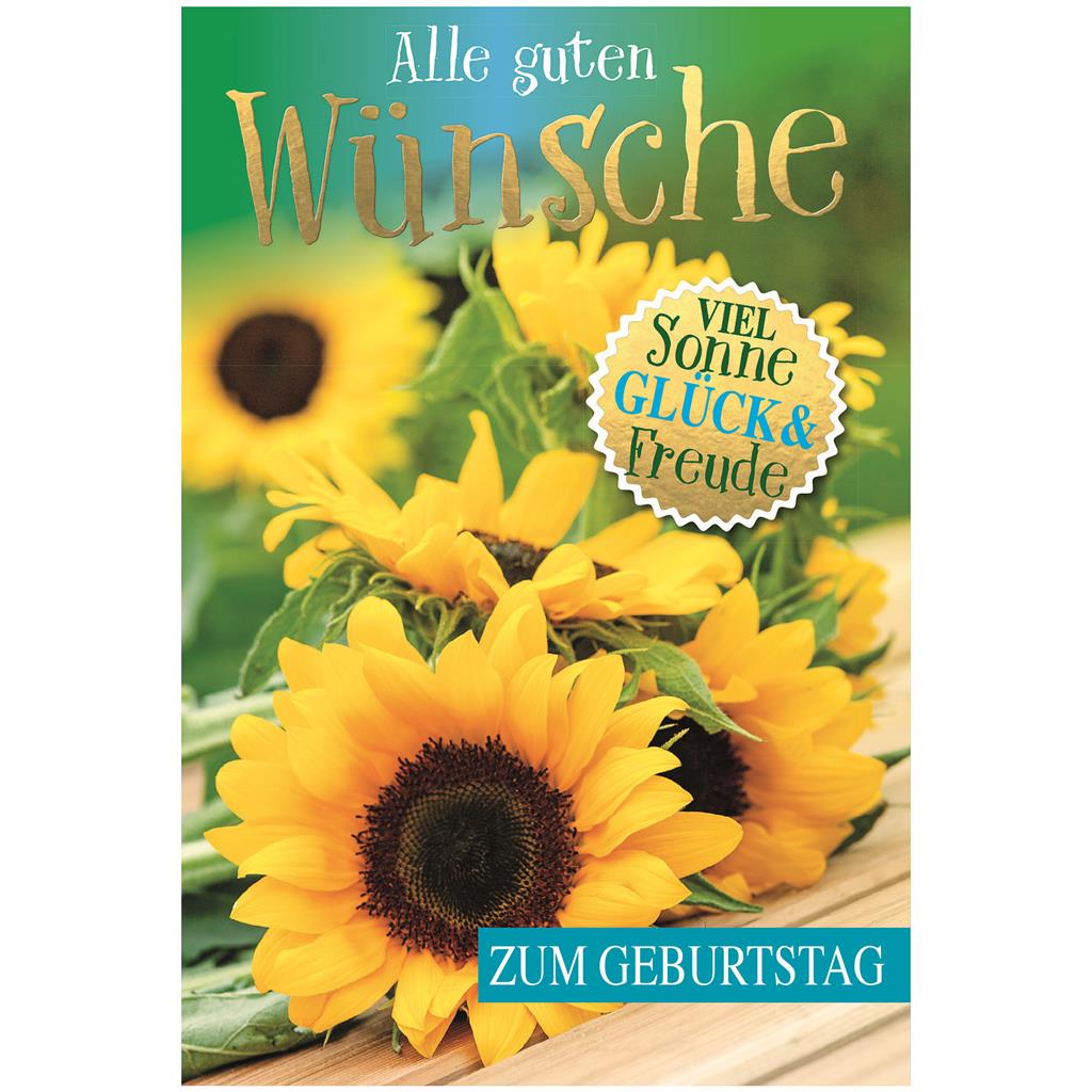 Bil. Geburtstag Sonnenblumen liegend