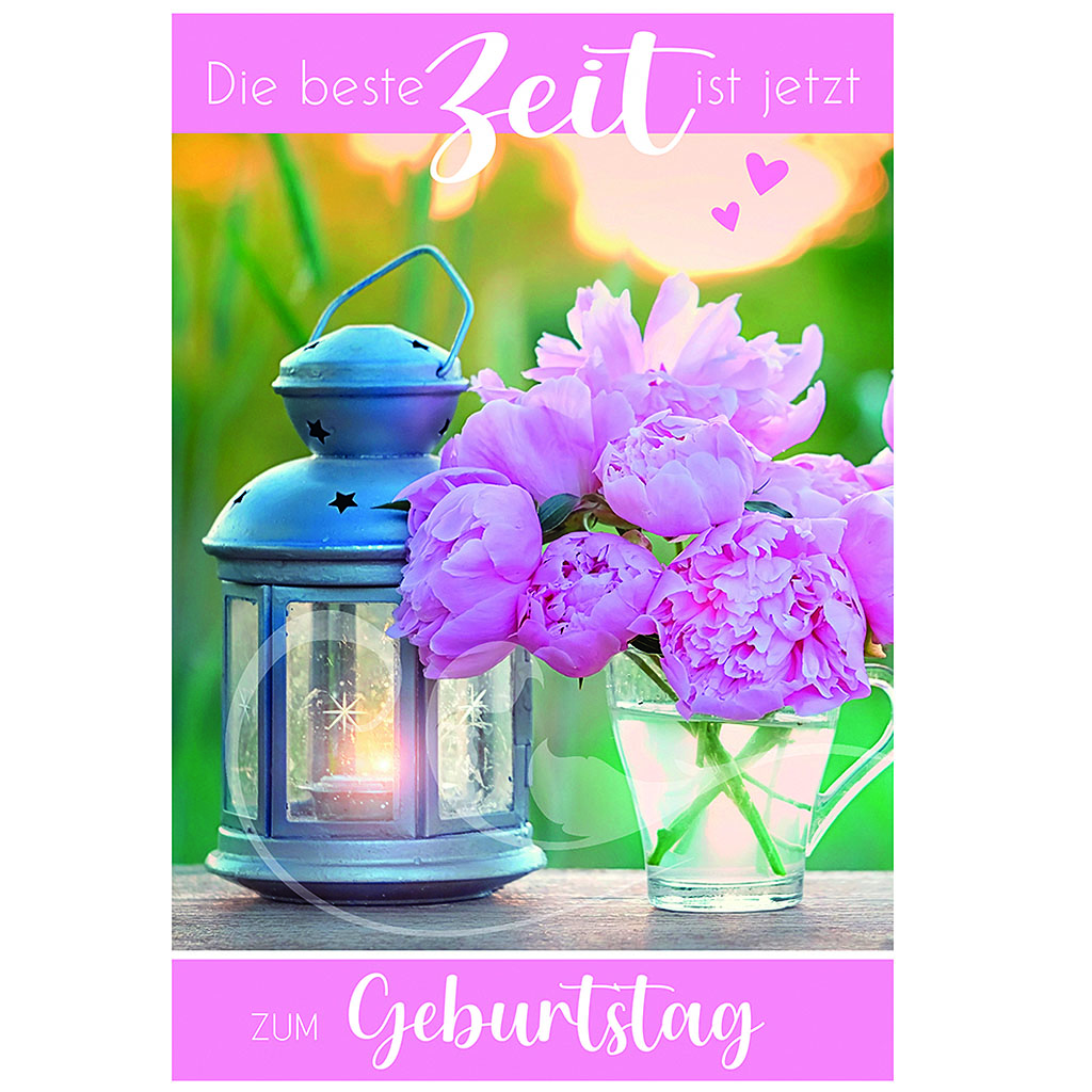 Bil. Geburtstag Blumen und Laterne