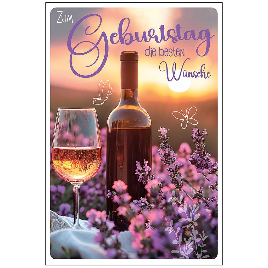 Bil. Geburtstag Wein und Lavendel