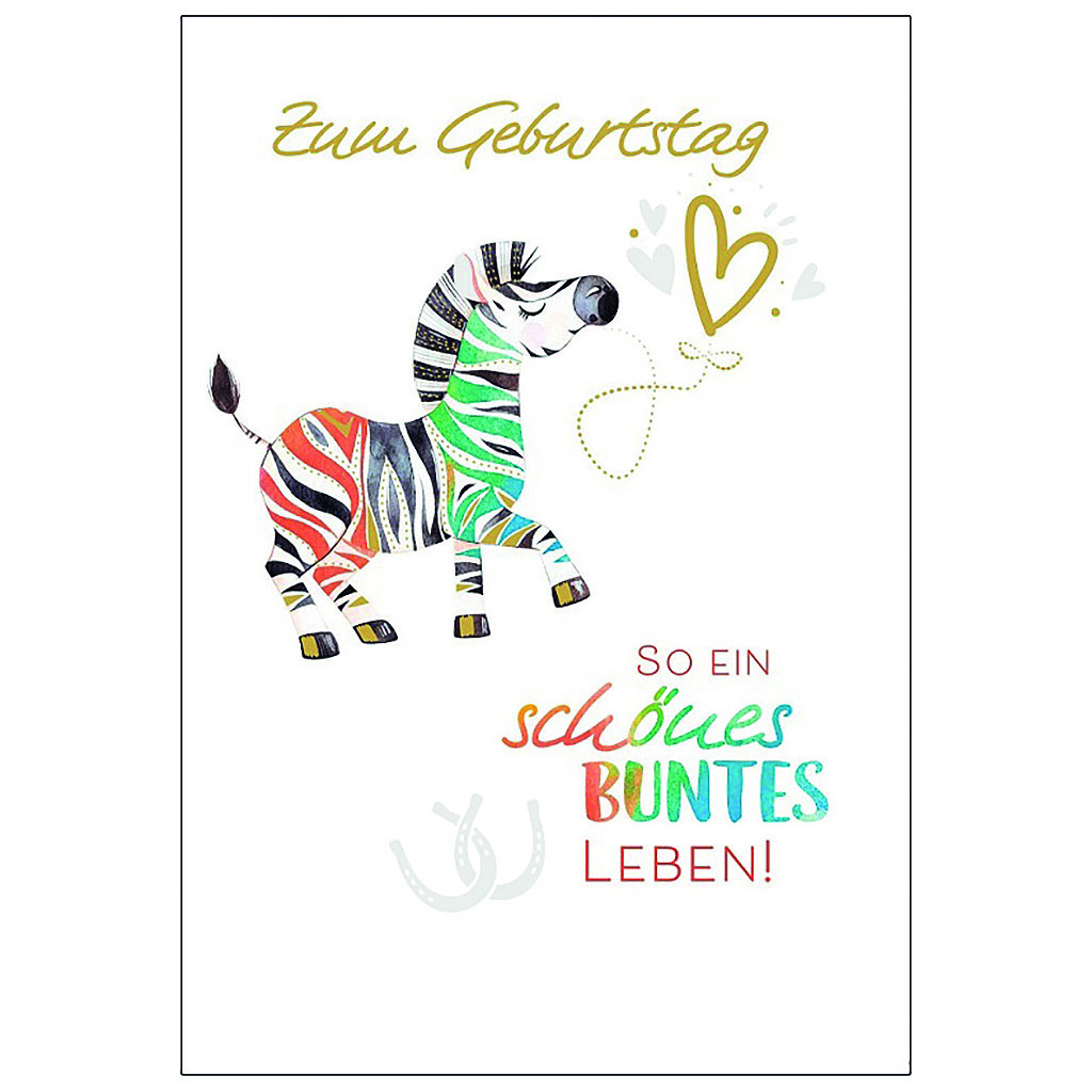 Bil. Geburtstag Zebra aquarell