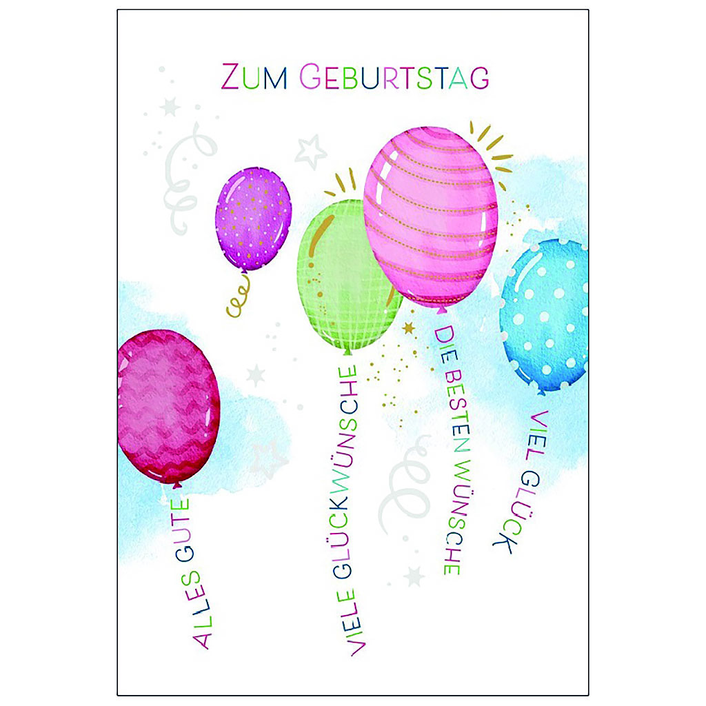 Bil. Geburtstag Luftballon aquarell