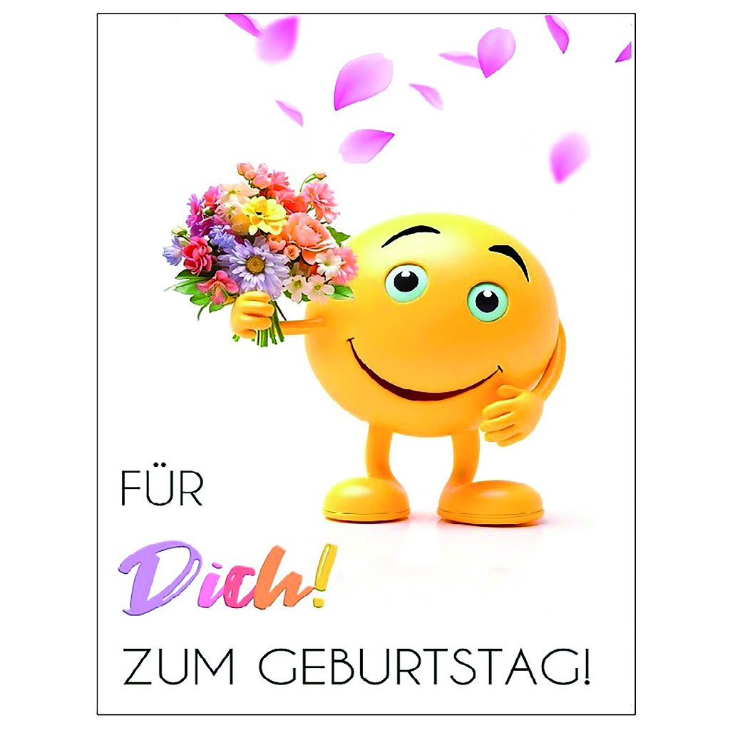 Bil. Geburtstag Smiley/Blumen