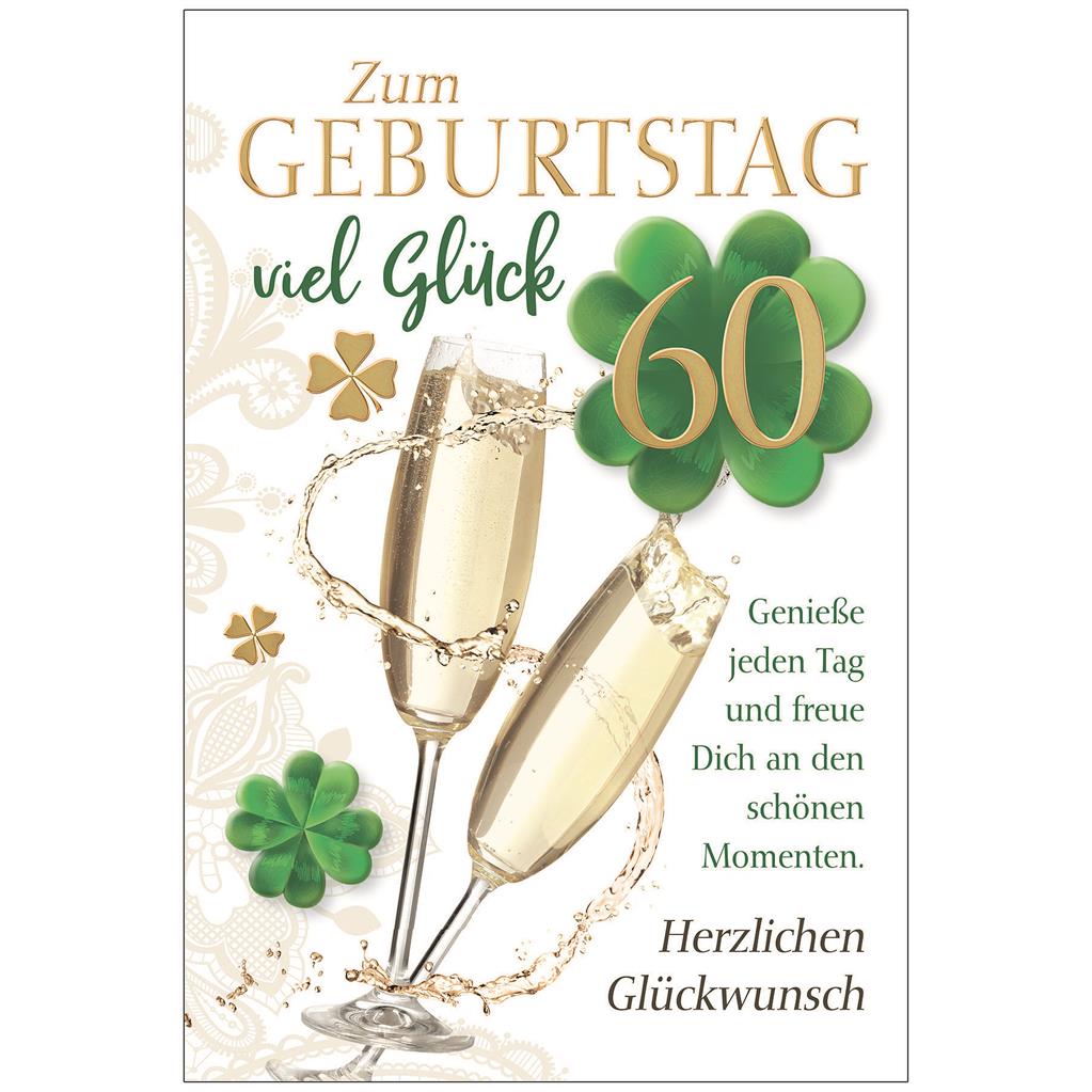 Bil. Geburtstag 60 Sekt und Kleeblatt