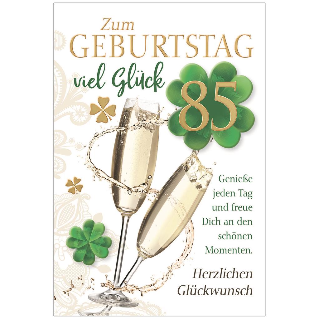 Bil. Geburtstag 85 Sekt und Kleeblatt