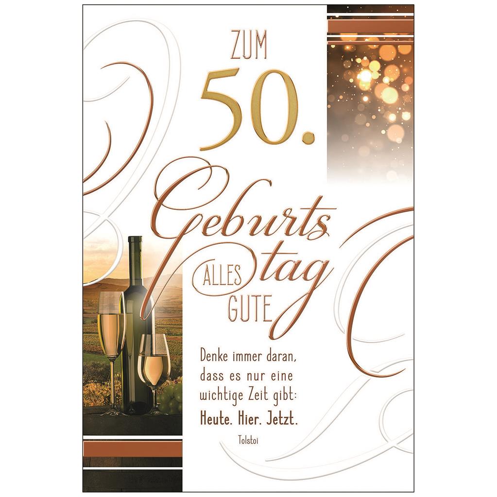 Bil. Geburtstag 50 Wein mit Spruch