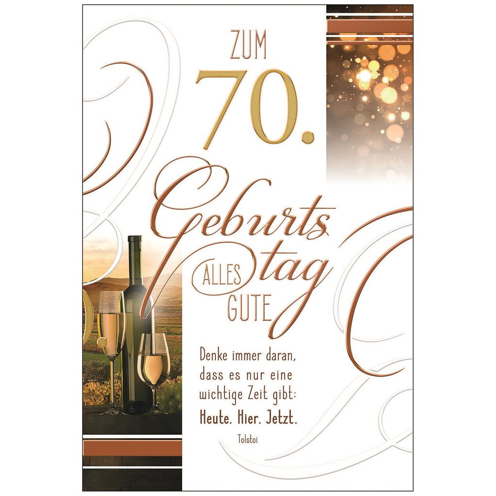 Bil. Geburtstag 70 Wein mit Spruch