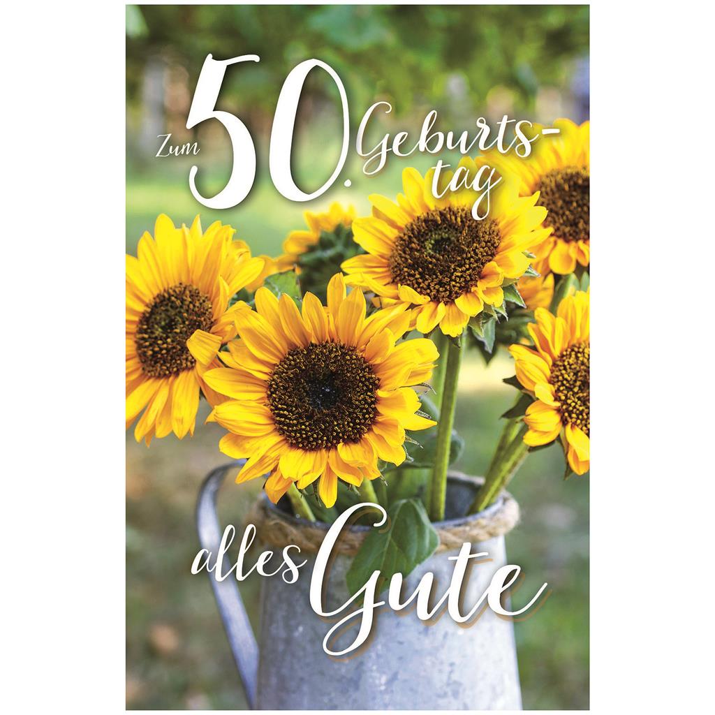 Bil. Geburtstag 50 Sonnenblumen