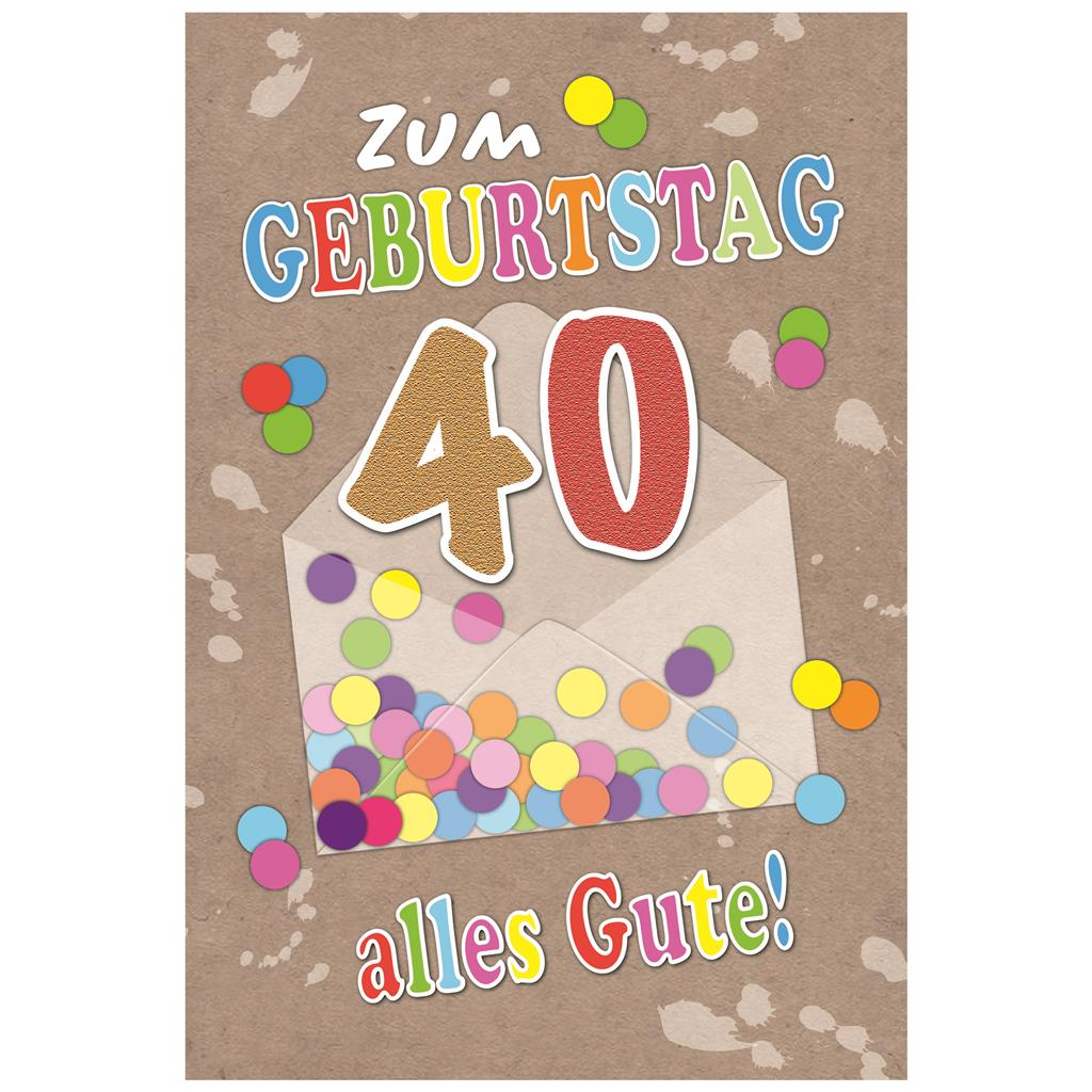 Bil. Geburtstag 40 Konfetti