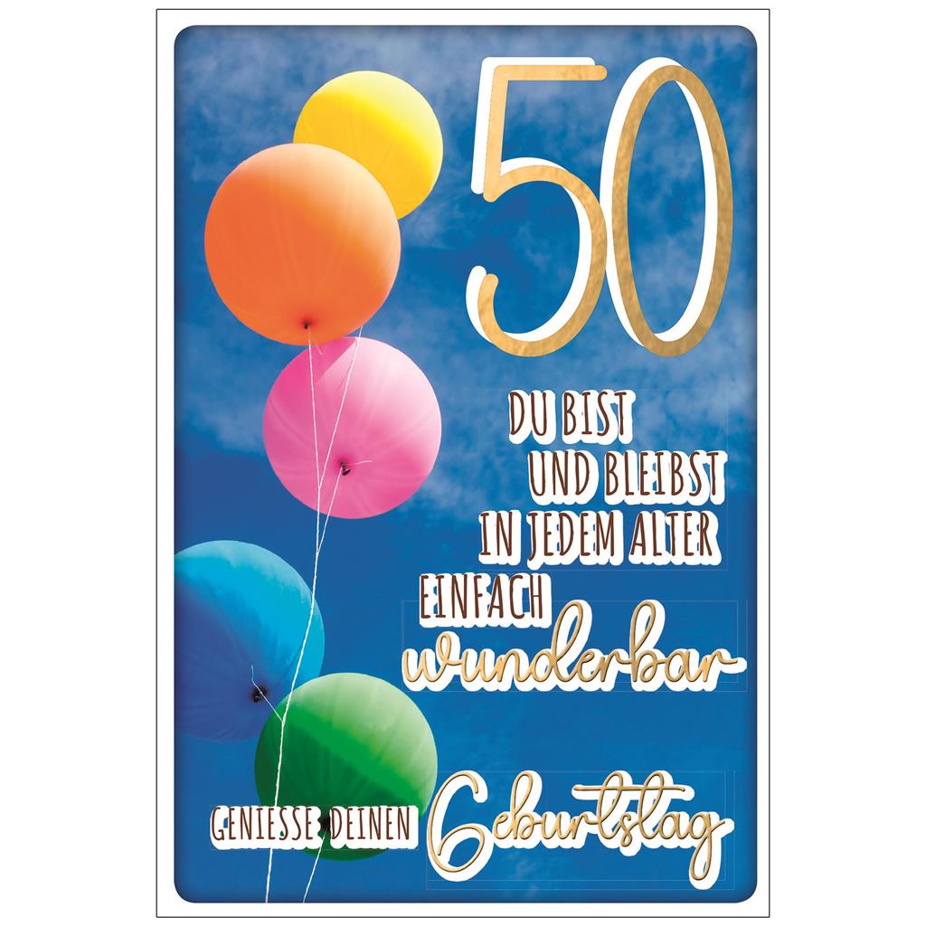 Bil. Geburtstag 50 aufsteigende Luftballons