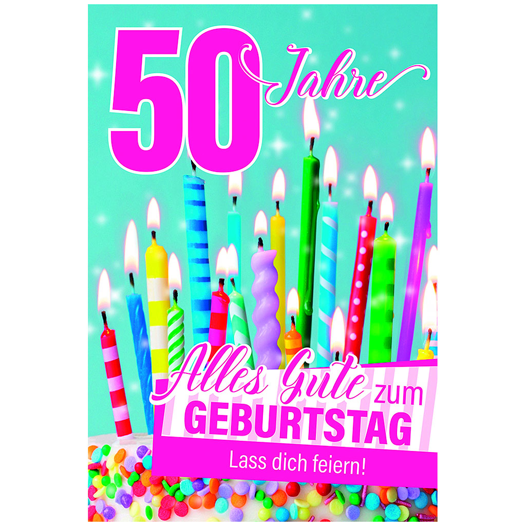 Bil. Geburtstag 50 Bunte Kerzen