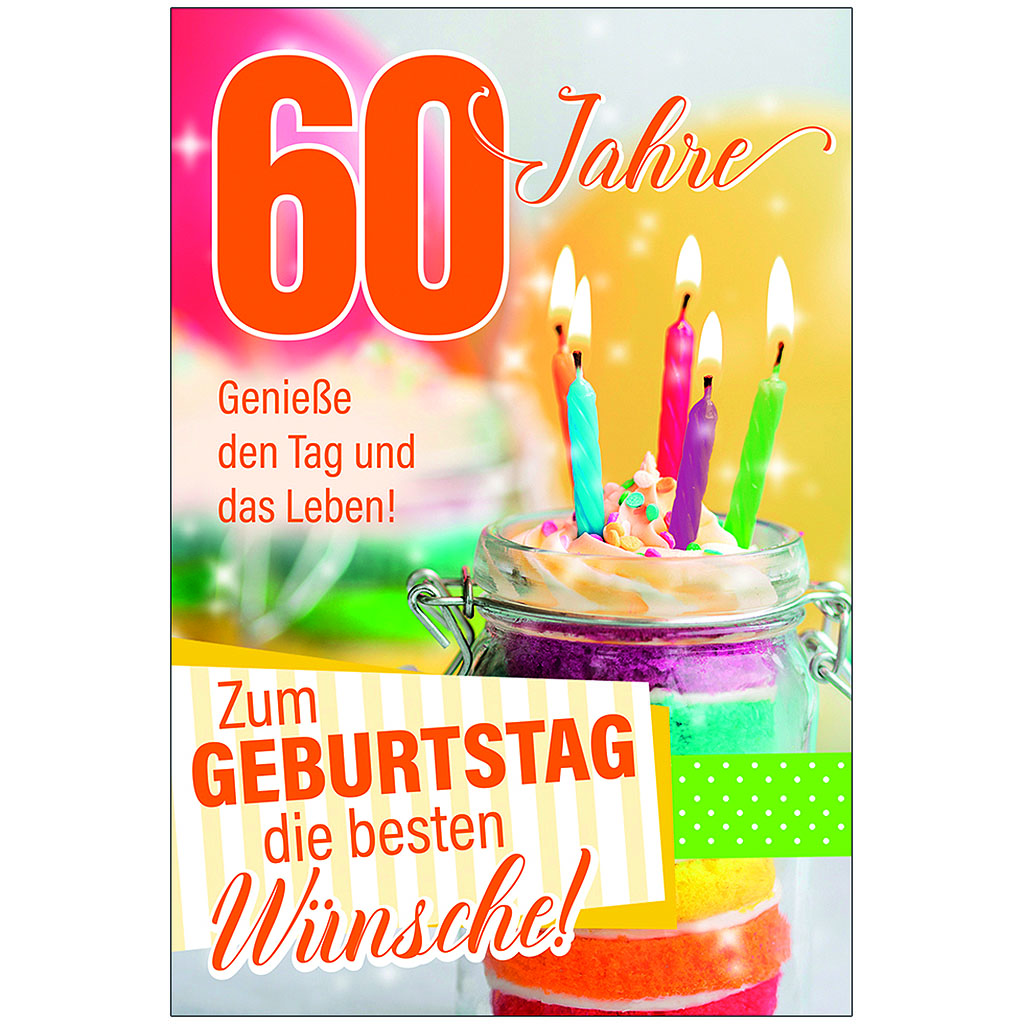 Bil. Geburtstag 60 Kerzen im Glas