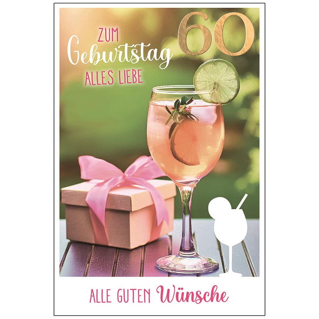 Bil. Geburtstag 60 Cocktail mit Geschenk