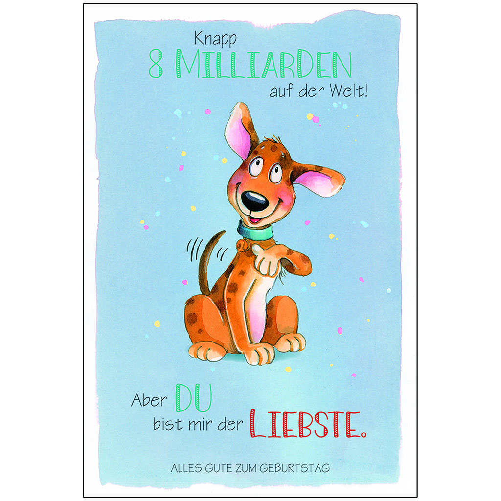 Bil. Geburtstag Fröhlicher Hund