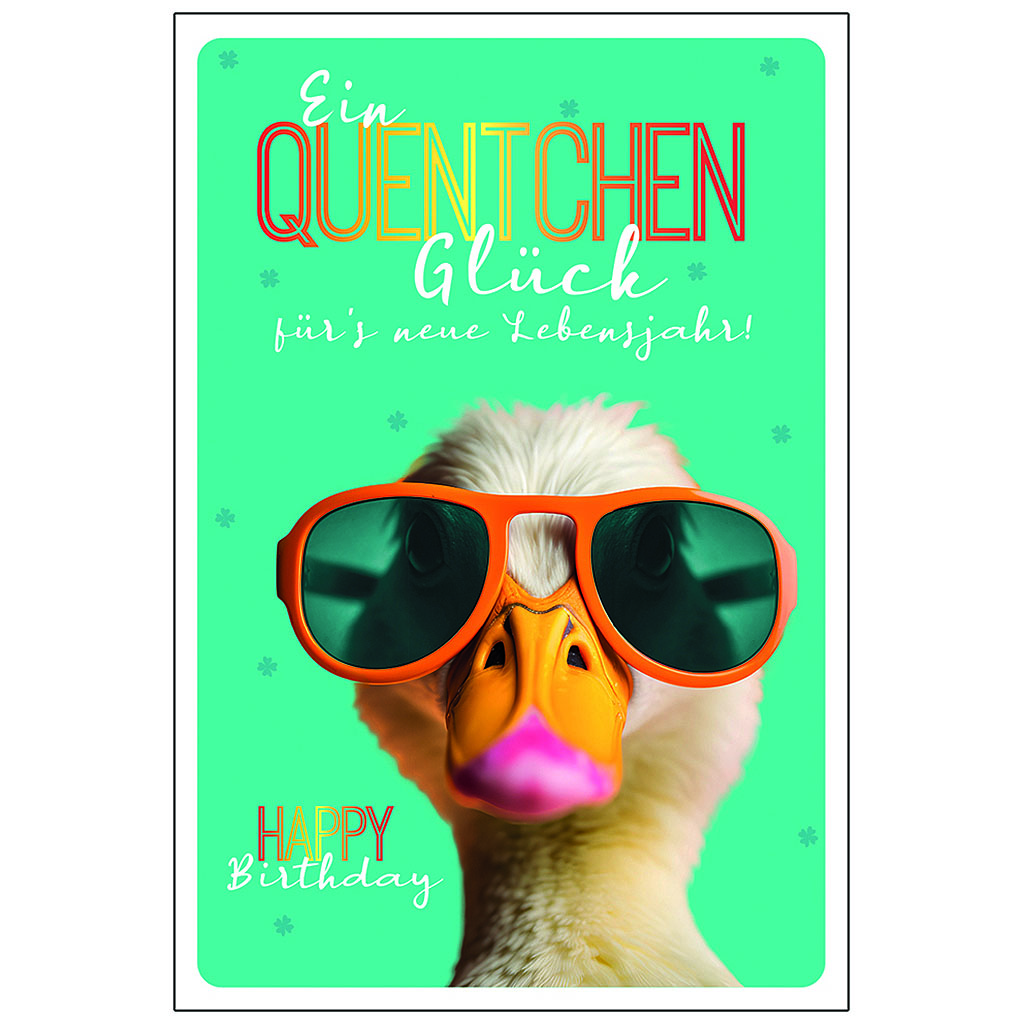 Bil. Geburtstag Ente mit Sonnenbrille